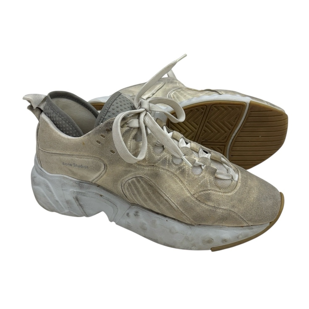 Acne Studios Shoes Mens 10 White Rockaway Tumbled Leather Chunky Sneaker Italy